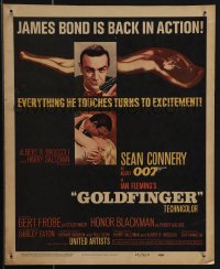 4p0094 GOLDFINGER WC 1964 two great images of Sean Connery as James Bond 007 & golden Eaton!