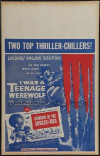 4p0097 I WAS A TEENAGE WEREWOLF/INVASION OF THE SAUCER-MEN Benton WC 1957 two top thriller-chillers!