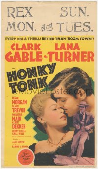 4p0129 HONKY TONK mini WC 1941 Clark Gable & beautiful Lana Turner, every kiss a thrill, very rare!