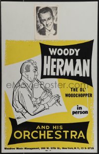 4p0111 WOODY HERMAN music concert WC 1950s art of the Big Band leader playing clarinet, ultra rare!