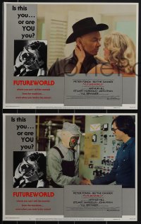 4p0578 FUTUREWORLD 8 LCs 1976 Peter Fonda, Blythe Danner, Yul Brynner, cool futuristic sci-fi images