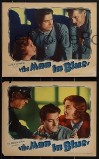 4p0597 MAN IN BLUE 6 LCs 1937 Carruth, Wilcox, thrilling drama of man's last chance, ultra rare!