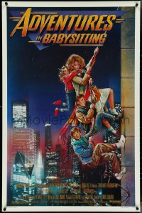 4r0669 ADVENTURES IN BABYSITTING 1sh 1987 artwork of young Elisabeth Shue by Drew Struzan!