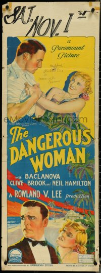 4r0144 WOMAN WHO NEEDED KILLING long Aust daybill 1929 Olga Baclanova is The Dangerous Woman, rare!