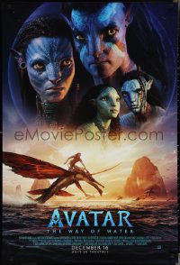 4r0681 AVATAR: THE WAY OF WATER style B advance DS 1sh 2022 James Cameron sci-fi sequel, montage!