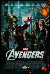 4r0683 AVENGERS advance DS 1sh 2012 Robert Downey Jr & The Hulk, assemble 2012!