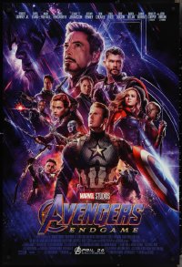 4r0684 AVENGERS: ENDGAME advance DS 1sh 2019 Marvel Comics, cool montage with Hemsworth & top cast!