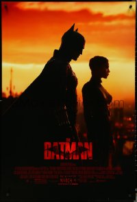 4r0690 BATMAN IMAX advance DS 1sh 2022 image of Robert Pattinson and Zoe Kravitz as Catwoman!