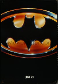 4r0691 BATMAN teaser 1sh 1989 directed by Tim Burton, cool image of Bat logo, matte finish!