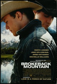 4r0711 BROKEBACK MOUNTAIN DS 1sh 2005 Ang Lee directed, Heath Ledger & Jake Gyllenhaal!