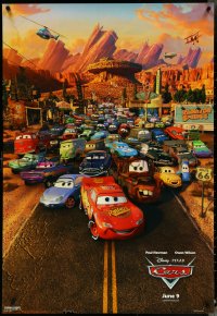 4r0717 CARS advance 1sh 2006 Walt Disney Pixar animated automobile racing, great cast image!