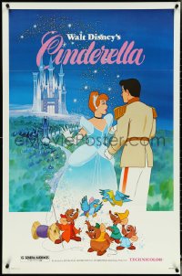 4r0722 CINDERELLA 1sh R1981 Walt Disney classic romantic cartoon, image of prince & mice!