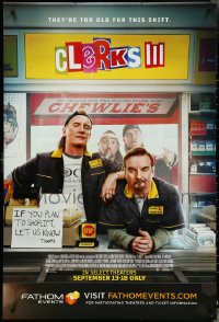 4r0723 CLERKS III advance DS 1sh 2022 Brian O'Halloran and Jeff Anderson are too old for this shift!