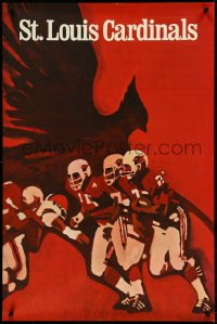 4r0158 ARIZONA CARDINALS 24x36 commercial poster 1968 striking art of bird and team, ultra rare!