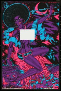 4r0163 MOON PRINCESS 23x34 commercial poster 1973 blacklight fantasy art of a sexy woman by Lykes!