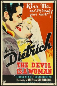 4r0083 DEVIL IS A WOMAN style B S2 poster 2001 best art of Marlene Dietrich, she'll break your heart!