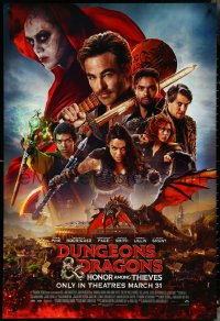 4r0744 DUNGEONS & DRAGONS: HONOR AMONG THIEVES advance DS 1sh 2023 Chris Pine, cool montage!