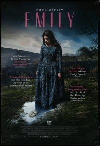 4r0749 EMILY advance DS 1sh 2022 Emma Mackey in the title role as Emily Bronte over mask!