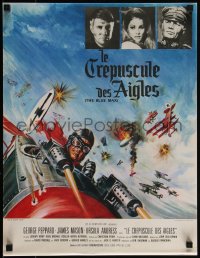 4r0271 BLUE MAX French 17x22 1966 different art of WWI fighter pilot George Peppard in airplane!