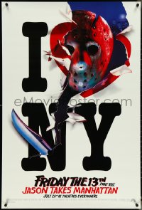 4r0770 FRIDAY THE 13th PART VIII recalled teaser 1sh 1989 Jason Takes Manhattan, I love NY in July!