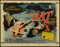 4r0325 BAT 1/2sh 1959 great art of Vincent Price & sexy fallen girl, when it flies, someone dies!