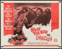 4r0326 BILLY THE KID VS. DRACULA 1/2sh 1965 John Carradine as the vampire, horror art, ultra rare!