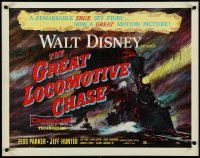 4r0341 GREAT LOCOMOTIVE CHASE 1/2sh 1956 Disney, really cool artwork of railroad train!