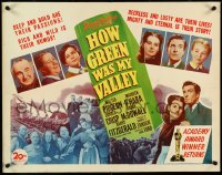 4r0343 HOW GREEN WAS MY VALLEY 1/2sh R1946 John Ford, Best Picture, images of top cast, ultra rare!