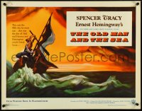 4r0353 OLD MAN & THE SEA 1/2sh 1958 Spencer Tracy, Ernest Hemingway, John Sturges, dramatic art!