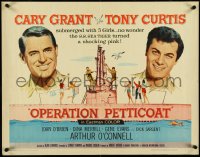 4r0356 OPERATION PETTICOAT 1/2sh 1959 great artwork of Cary Grant & Tony Curtis on pink submarine!