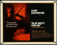 4r0358 PLAY MISTY FOR ME 1/2sh 1971 classic Clint Eastwood, Jessica Walter, an invitation to terror!