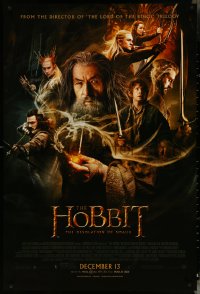 4r0794 HOBBIT: THE DESOLATION OF SMAUG advance DS 1sh 2013 Peter Jackson directed, cool cast montage!