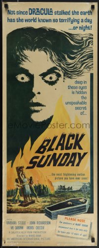 4r0450 BLACK SUNDAY insert 1961 Mario Bava, deep in this demon's eyes is a hidden unspeakable secret