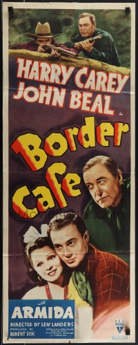 4r0452 BORDER CAFE insert 1937 Harry Carey, John Beal & pretty Armida in western action!