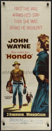 4r0471 HONDO insert 1953 John Wayne was a stranger to all but the surly dog at his side!