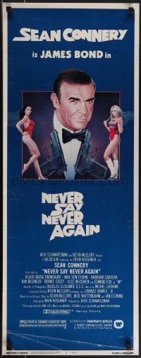 4r0483 NEVER SAY NEVER AGAIN insert 1983 art of Sean Connery as James Bond 007 by R. Obrero!