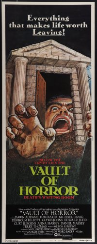 4r0518 VAULT OF HORROR insert 1973 Tales from Crypt sequel, cool art of death's waiting room!