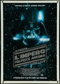 4r0224 EMPIRE STRIKES BACK advance Italian 1sh 1980 George Lucas, Darth Vader head in space!