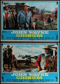 4r0387 CHISUM set of 10 Italian 18x26 pbustas 1970 BIG John Wayne, the legend, the hero, western!