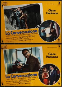 4r0406 CONVERSATION set of 8 Italian 18x26 pbustas 1974 Gene Hackman, Francis Ford Coppola directed!