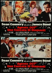 4r0414 DIAMONDS ARE FOREVER set of 6 Italian 18x26 pbustas 1971 Connery as James Bond, different!