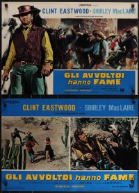 4r0410 TWO MULES FOR SISTER SARA set of 8 Italian 18x26 pbustas 1970 gunslinger Clint Eastwood!