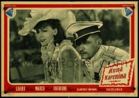 4r0430 ANNA KARENINA Italian 14x19 pbusta R1951 beautiful Greta Garbo and Fredric March!