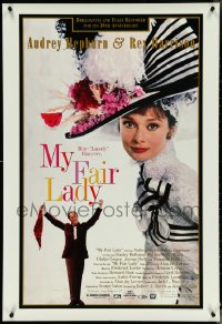 4r0867 MY FAIR LADY 1sh R1994 great close-up image of Audrey Hepburn, Rex Harrison!