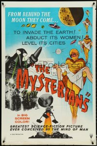 4r0868 MYSTERIANS 1sh 1959 they're abducting Earth's women & leveling its cities, RKO printing!