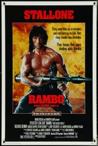 4r0893 RAMBO FIRST BLOOD PART II 1sh 1985 no law, no war can stop Sylvester Stallone w/his RPG!