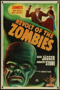 4r0901 REVOLT OF THE ZOMBIES 1sh R1947 cool artwork, they're not dead and they're not alive!