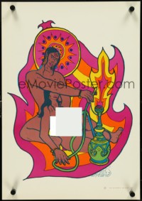 4r0311 BLESSED TRINITY 14x20 commercial poster 1967 Hodges art of naked couple & hookah, ultra rare!