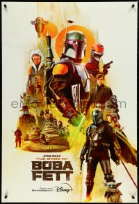 4r0121 BOOK OF BOBA FETT DS tv poster 2022 Walt Disney, great image of the bounty hunter & cast!