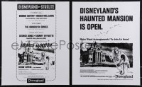 4r0310 DISNEYLAND 2 16x20 special posters 1969 Haunted Mansion employee 1st day ads, beyond rare!